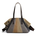 thumbnail image 1 of Bolso de hombro vintage de lona para mujer, bolso de mano grande tipo hobo para uso diario con múltiples bolsillos y asa superior para el trabajo, 1 of 6