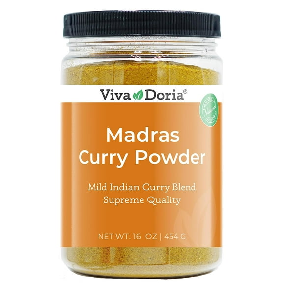 Viva Doria Madras Curry Powder, Mild Flavor, 12-Spice Authentic Indian Blend, 16 Oz (454 g)