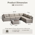 thumbnail image 6 of XIZZI 7-Piece Outdoor Sectional Furniture Sets, Patio Conversation Set with Cushions and Coffee Table, All-Weather Patio sets for Backyard, Garden,Dark Gray, 6 of 9