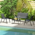 thumbnail image 2 of Outsunny 4 Pieces Patio Furniture Set, Outdoor Conversation Set, Black, 2 of 10