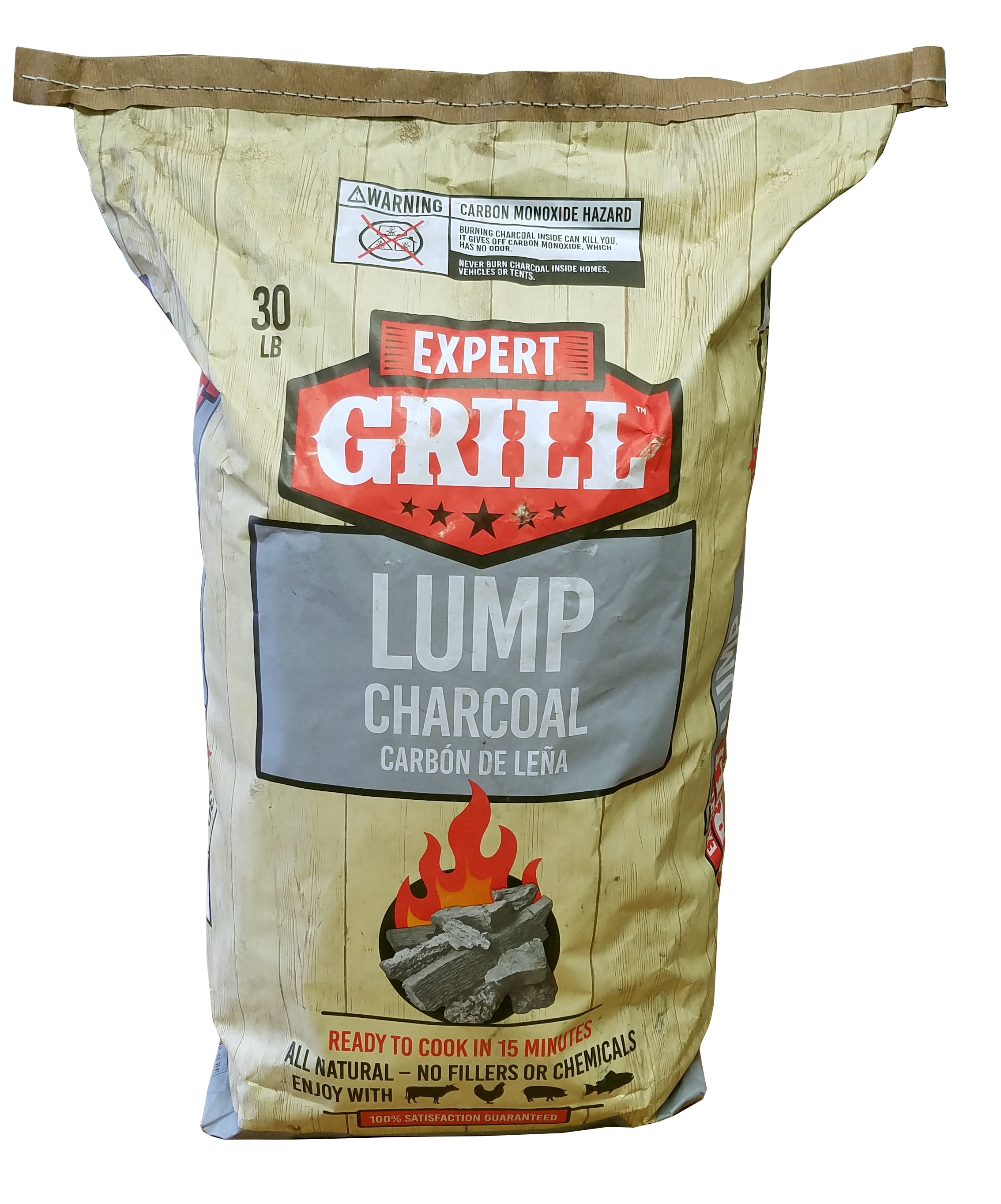 EXPERT GRILL 30 LB LUMP CHARCOAL BAG