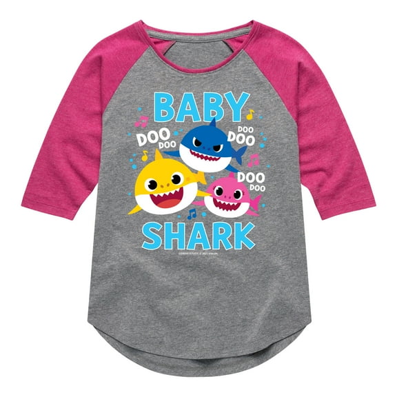 Baby Shark Family Doo Doo Doo - Toddler And Youth Girls Raglan Graphic T-Shirt