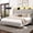 Light gray, variant on Breltam Queen Upholstered Platform Bed with Wingback Headboard - Velvet Fabric, Built-in LED Lights & USB Charging Station, No Box Spring Needed, Beige