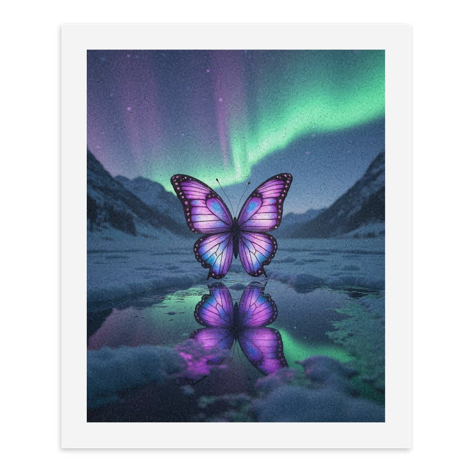 Paint By Numbers Kit for Adults Beginner - Aurora Butterfly Reflection DIY Canvas Painting Kits for Adults, Frameless Paint By Number for Adults for Home Wall Decor 16x20 Inch