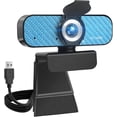thumbnail image 1 of Webcam 1080p, Built-in Microphone/Privacy Cover, Plug and  USB Computer Camera, Wide Angle, Streaming Web Camera for Desktop Computer/PC for Laptop  Zoom Conference(No Tripod), 1 of 5