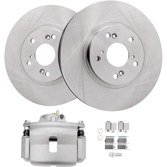 Detroit Axle - Front Brake Kit for 1999-2004 Honda Odyssey 2001-2002 MDX Brake Rotors Driver Side Disc Brakes Calipers w/Brackets Replacement