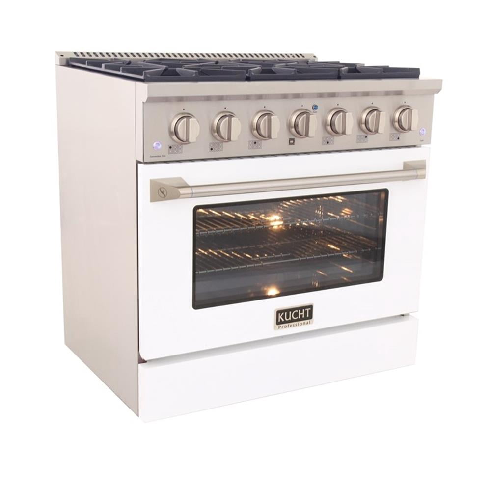 Pemberly Row 36" 5.2 cu. ft Dual Fuel Range Propane Gas Sealed Burners in White