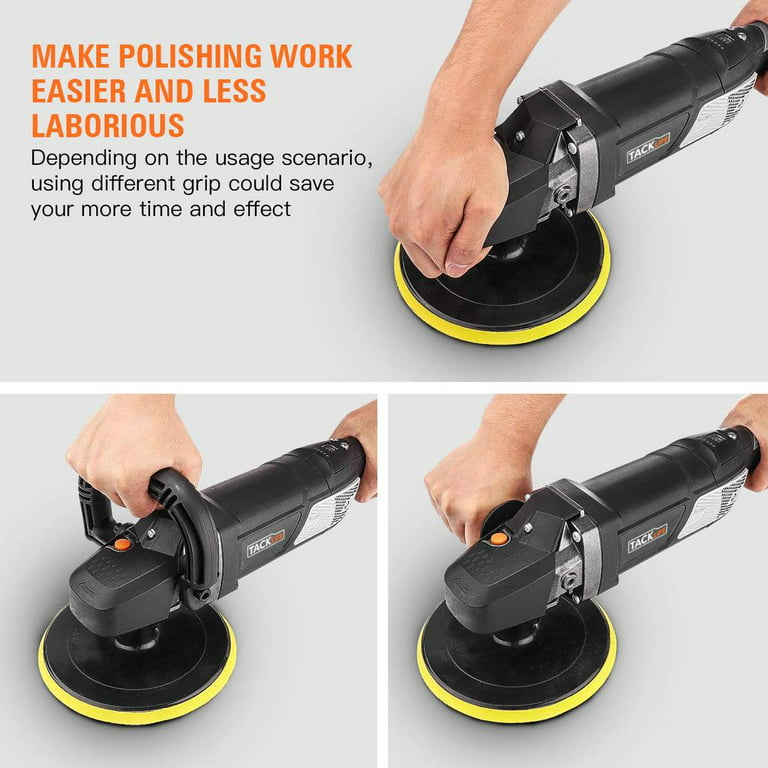 TACKLIFE PPGJ05A-Buffer Polisher, 7-inch Car Buffer Polisher, 6 Variable  Speeds from 1500~3500 RPM, 10A, D-Handle, Wool Disc, Ideal for Car  Polishing, Furniture/Wood Polishing, Paint/Rust Removal 