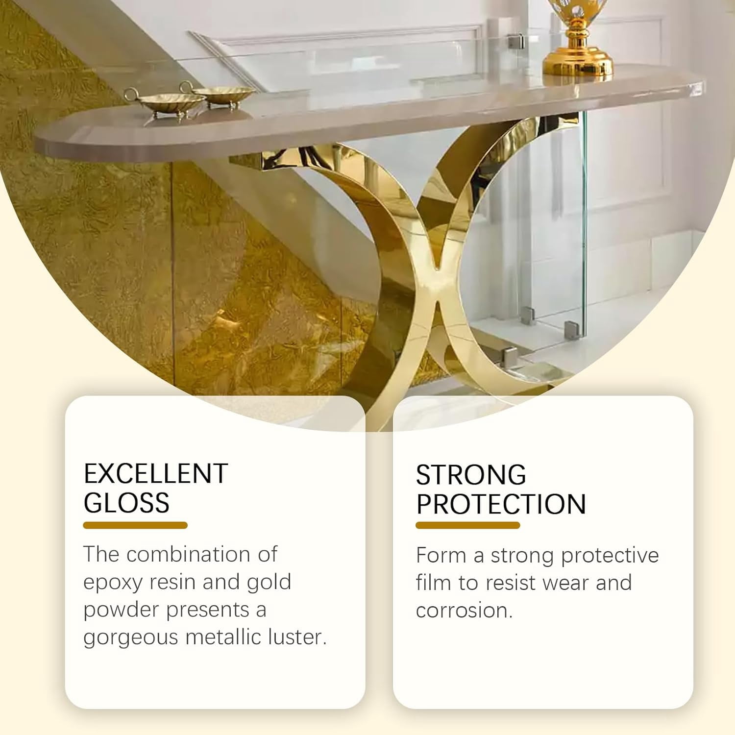 Water-Based Weather-Resistant Gold Paint, Water-Based Shiny Gold Leaf Paint, Acrylic Paint Metallic Gold, Antique Gold Liquid Paint for Arts, Paintings and Crafts