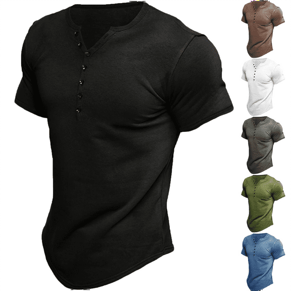 Men's Casual Solid Color Hort Sleeved Crewneck Top Workout T Shirts Short Sleeve Gym Bodybuilding Muscle Shirt Base Layer Fitness Tee Tops
