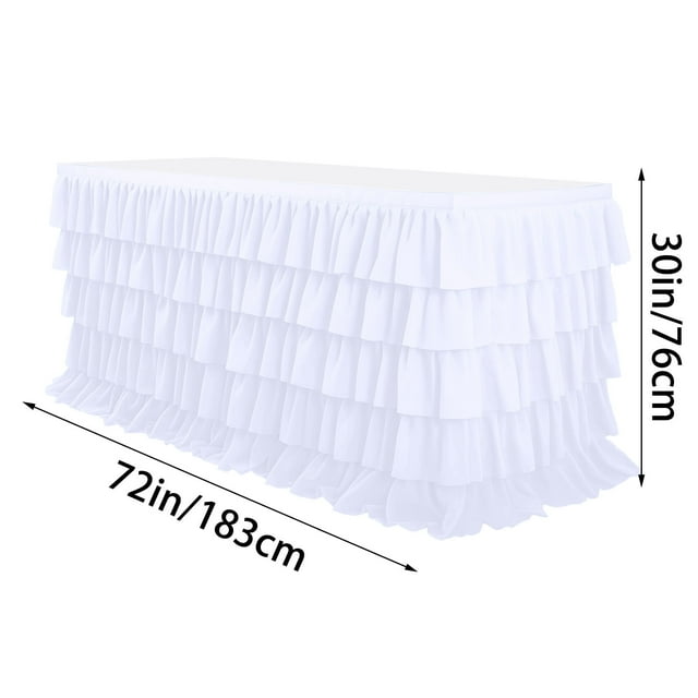Tables pour Fêtes, Nappe Plissée à 5 Couches pour Fêtes et Tables de Formes Variées