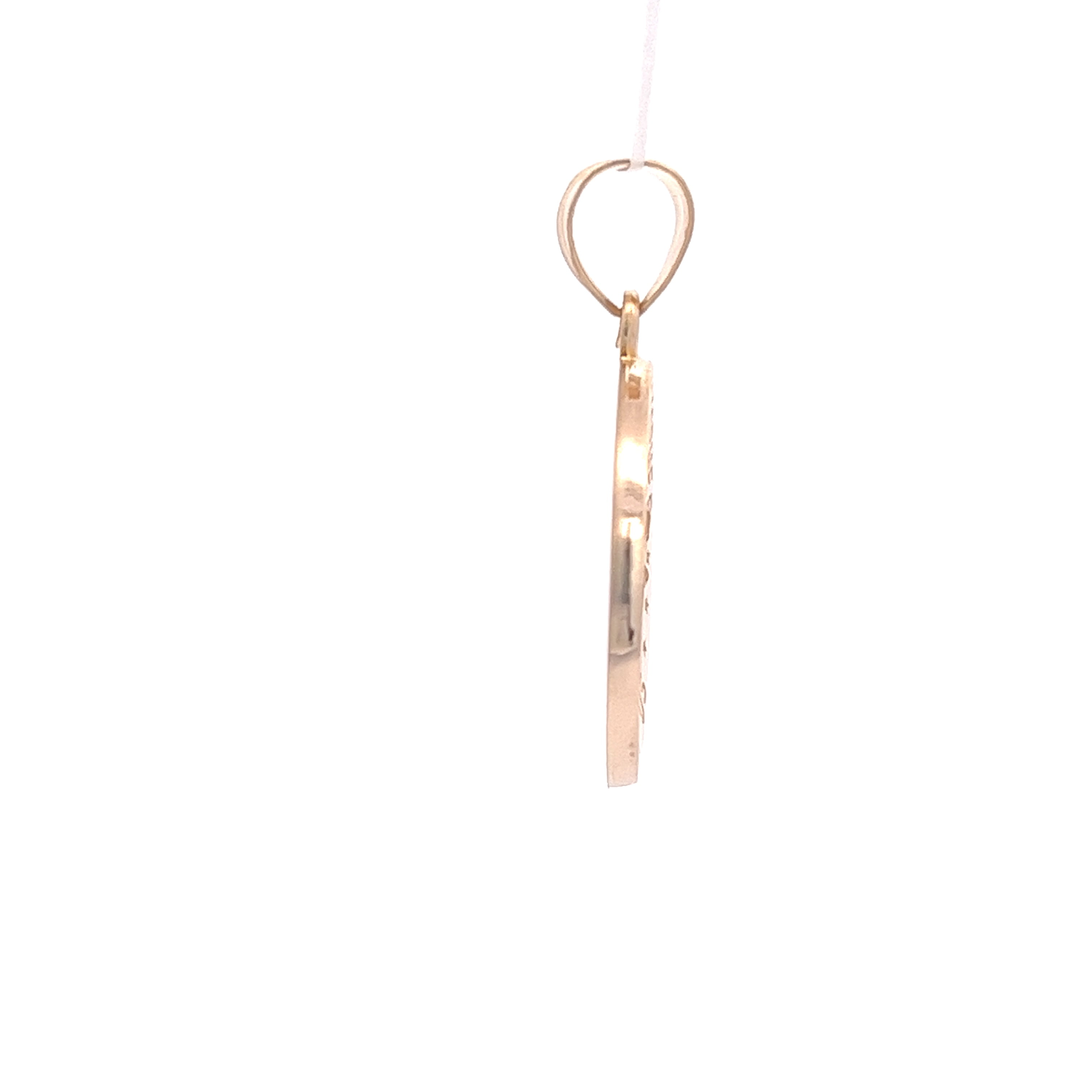 Brilliance Fine Jewelry14 KT Yellow Gold Saint Christopher Medal Round Religious Pendant