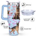 thumbnail image 3 of Stylish Dog Pattern Travel Mug - 40oz Leakproof Tumbler with Straw & Handle - Ideal Gift for Women Who Love Puppies, 3 of 7