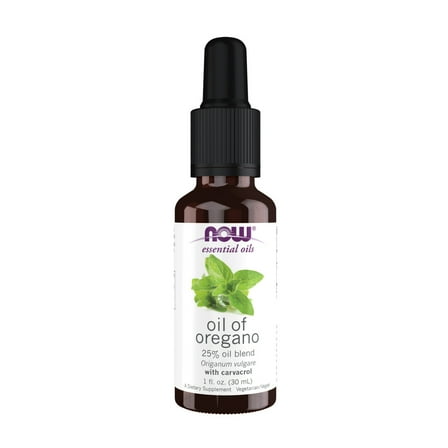 NOW Essential Oils, Oil of Oregano, 25% Oregano Essential Oil Blend with Pure Olive Oil, Bottle, 1 fl. Oz