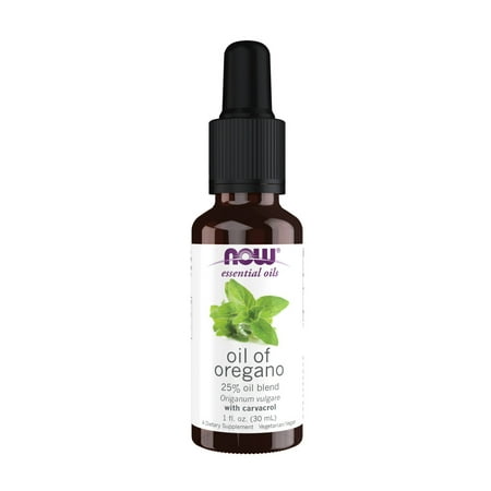 NOW Essential Oils, Oil of Oregano, 25% Oregano Essential Oil Blend with Pure Olive Oil, Bottle, 1 fl. Oz