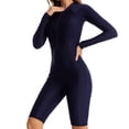 thumbnail image 5 of 2024 traje de baño de una pieza para mujer, traje de baño para surfear, traje de baño liso azul marino con realce, ropa de playa para nadar, trajes de baño, 5 of 5