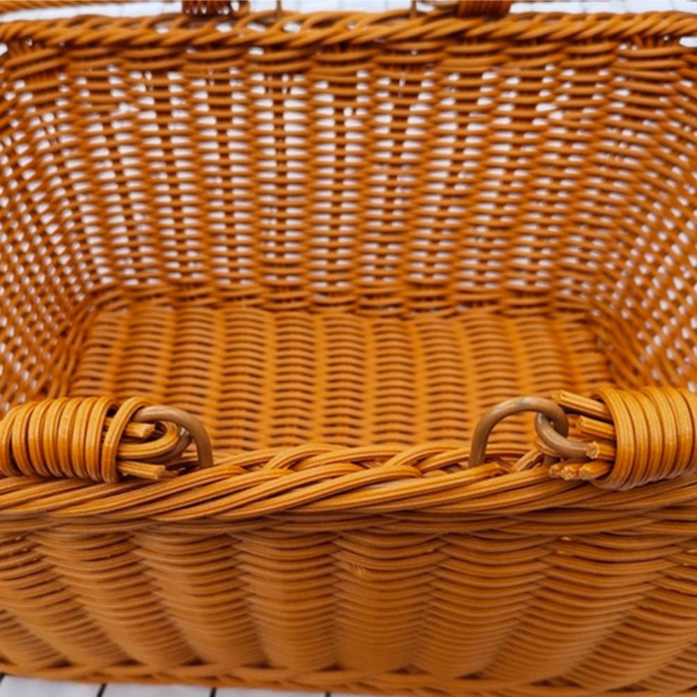 Wicker Basket Gift Baskets Empty Square Woven Picnic Basket Easter Candy Basket