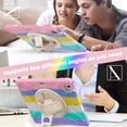 thumbnail image 4 of Case For iPad Air 13 2024 / Air 13 2025,Anti Drop Silicone+PC Layer Protective Case Handle Stand ,Shoulder Strap, Heavy Duty Shockproof Three Proof Tablet Protective Case,Colorful Pink, 4 of 6