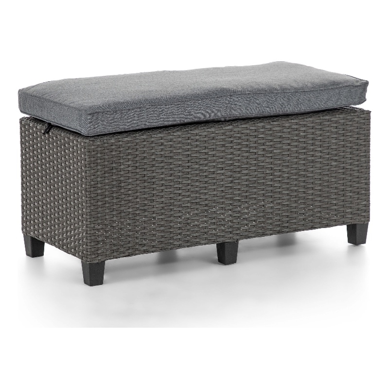 Muse & Lounge Co. Fields Outdoor Patio Bench in Gray PE Wicker / Rattan