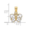 thumbnail image 2 of FJC Finejewelers 10 kt Yellow Gold with Rhodium Bright Cut Butterfly Charm 12 x 12 mm, 2 of 6