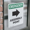 (2 Pack) Assembly Point [Right Arrow] With Symbol OSHA Emergency Sign ...