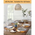 thumbnail image 5 of 13 Inch Round Placemats Set of 4, Thanksgiving Orange Pumpkins Non Slip Heat Insulation PP Table Mats, Fall Leaves Autumn Rustic Washable Place Mats for Kitchen Dining Party Table Decor, 5 of 7