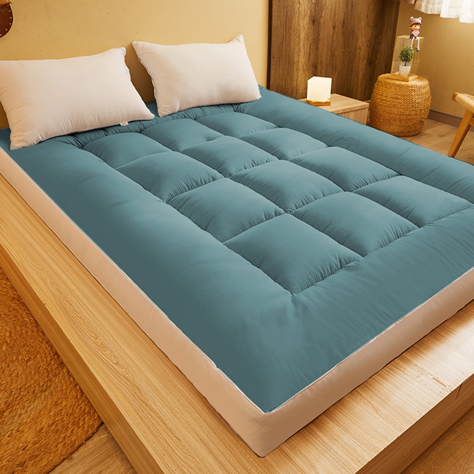 Foldable Twin Size Mattress 39"x79" - Ultra Soft Soy Fiber Mattress for Students,Breathable & Washable,Thickened Support,Lightweight & Portable,Durable Polyester Bed Mattress for Dorm,Home,Travel