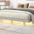 thumbnail image 5 of Pouseayar Queen Size Floating Bed Frame with LED Lights, Low Profile Platform Bed, Gray, 5 of 11