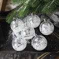 thumbnail image 1 of 6 unids / set de árbol de Navidad Decoración Nieve Artesanía Joya Atmósfera Colgante Colgantes de plástico Baubles Hollow Shatterpr 6cmn perfecl Bola de vacaciones, 1 of 7