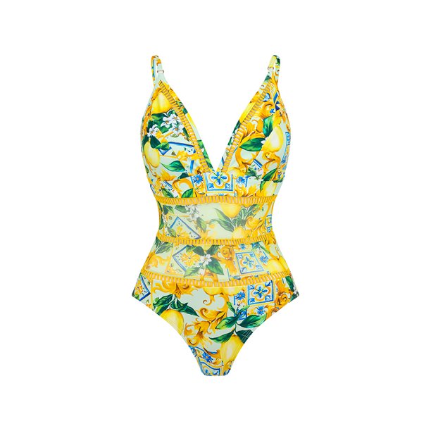 Traje de baño de una pieza retro para mujer, traje de baño con falda de vacaciones, diseño de vanguardia