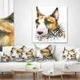 thumbnail image 4 of Designart Watercolor Funny Dog Illustration - Contemporary Animal Throw Pillow - 18x18, 4 of 5
