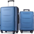 thumbnail image 2 of Rugerasy 2-Piece Set ABS Hardside Luggage Set,Portable Lightweight Spinner Wheel Luggage With 3-Digit Lock,Hard Shell Rolling Suitcases For Travel,(20inch+28inch),Blue, 2 of 9