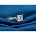 thumbnail image 6 of Womens Square Four-Claw Simulated Diamond Ring, Simple Fashion Copper Geometric Ring for Women, 6 of 8