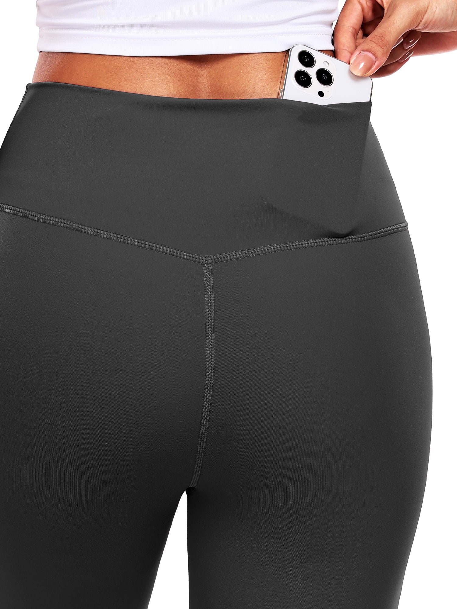 NELEUS ButterSoftFlex Womens Plus Size High Waist Legging for Yoga Workout Athletic Pants with Waistband Pocket,Black+Gray,US Size 2XL