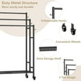 thumbnail image 3 of Towel Rack 3 Tier Free Standing Metal Towel Stand with Storage Shelf and Wheel for Extra Large Towel Blanket Drying (Black), 3 of 6