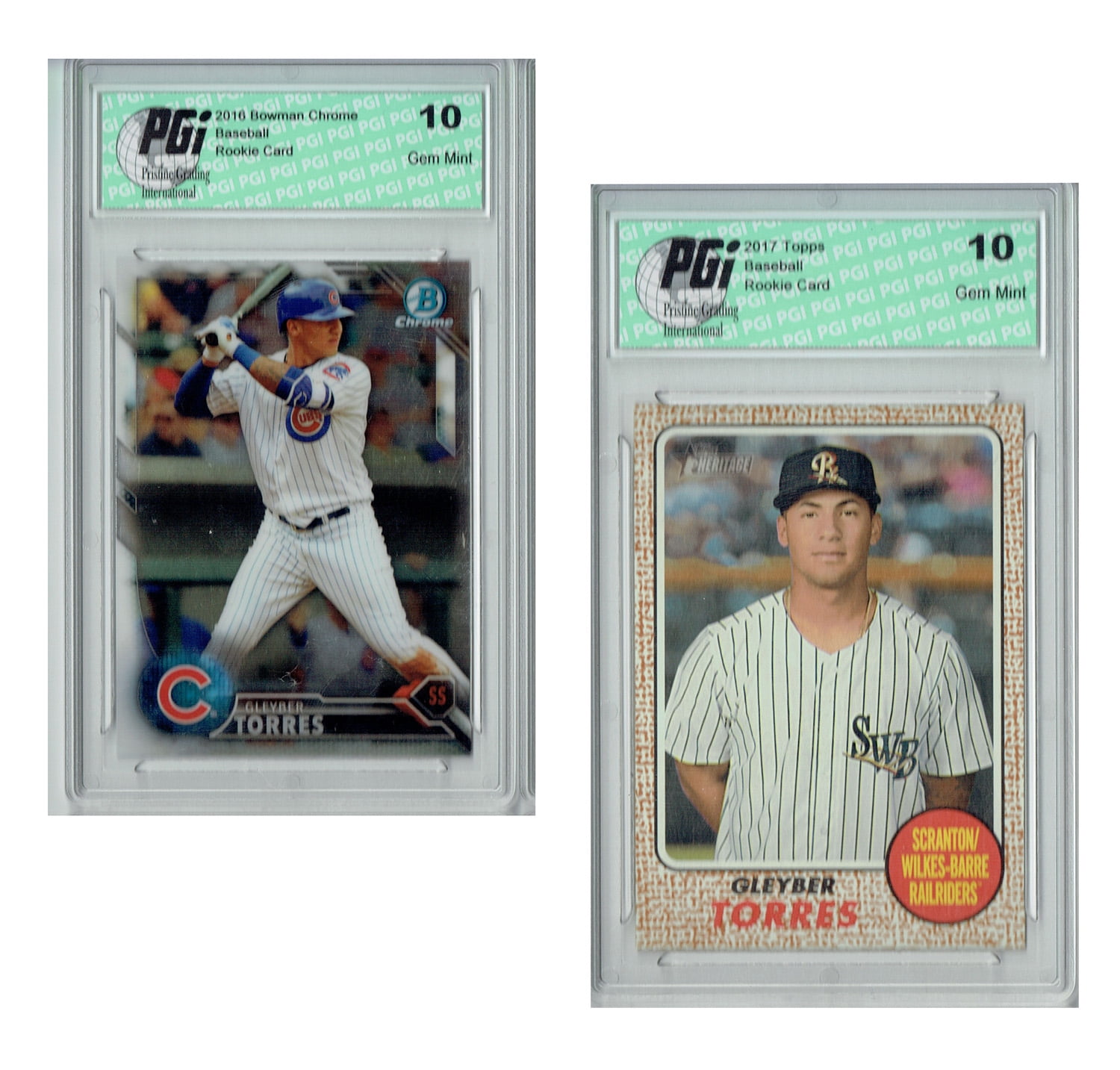Gleyber Torres Bowman Chrome Topps Heritage Rookie Card 2 Pack PGI 10 