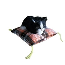 BESTSKY Realistic Artificial Fur Cat - Adorable Calico,Black,and Sleeping Cats Plush Toys for Kids and Home Decor