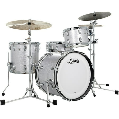Ludwig Classic Oak 3-Piece Downbeat Shell Pack With 20" Bass Drum Silver Sparkle