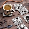 thumbnail image 3 of Inkdotpot Set of 6 Drink Coasters DecorativeNon,SlipCork Base4-inch Square PrintedCoastersEasy Clean- Christmas Winter, 3 of 8