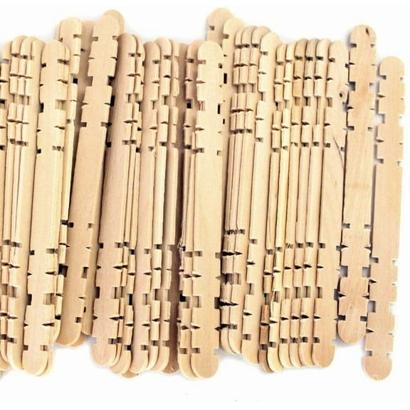 3000 Pcs Notched Wood Craft Sticks, Bulk Pack, 4.5 Inch Wooden Hobby Skill Sticks for Crafts, STEM and DIY Design