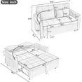 thumbnail image 2 of 3 in 1 Convertible Sleeper Sofa Bed, 56.9" Small Pull Out Couch Bed with Adjustable Backrest, Chenille Loveseat Couches with Side Pocket, USB Ports&Phone Holder for Small Places, 2 of 9