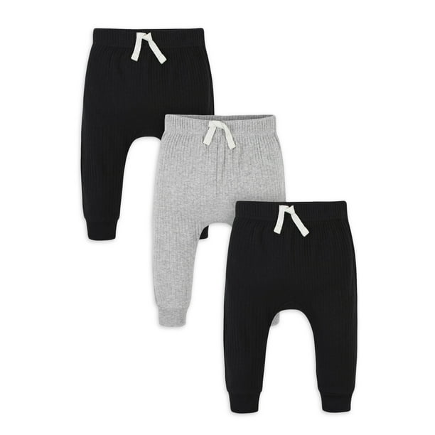 Modern Moments by Gerber Baby Boy Jogger Pants, 3 Pack (Newborn 12M