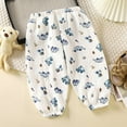 thumbnail image 2 of Loopsun Boys Girls Casual Pants, Summer Children's Loose Casual Breathable Mosquito Repellent Elastic Waist Printed Pants Beige 6-12 Months, 2 of 3