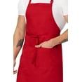 thumbnail image 3 of Chef Works Unisex Butcher Apron, Adjustable Bib Cooking Apron with Pocket, Red, 3 of 7