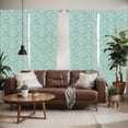 thumbnail image 2 of Ambesonne Paisley Window Curtains, Floral Oriental Butterflies, Each 28" W x 63" L, Pale Teal Pale Tan, 2 of 5