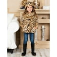 thumbnail image 3 of Little Girls' Button Front Faux Fur Coat, Amur Leopard, Size: 4, 3 of 5