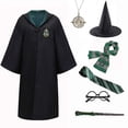 thumbnail image 1 of Disfraz de bruja y mago para niños y adultos, bata con capa para niños, niñas, hombres y mujeres, Cosplay de Halloween, 1 of 4
