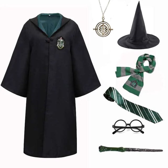 Disfraz de bruja y mago para niños y adultos, bata con capa para niños, niñas, hombres y mujeres, Cosplay de Halloween