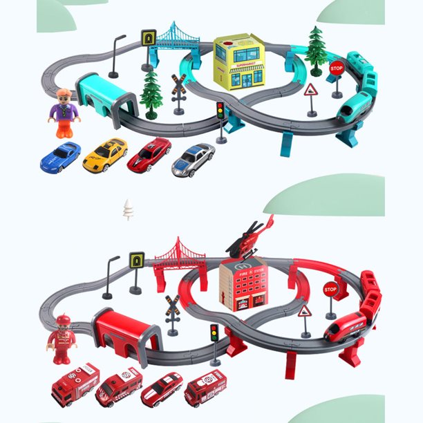 66 Pcs Children Assembled Electric Rail Car Assembled Diy Toy Set Train Car Walmart Com Walmart Com