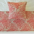 thumbnail image 3 of The HomeCentric King / Queen / Twin Coral, Peach & Pink Designer Queen 74"x18" Bed Runner WITHOUT Pillow Cover, Coral, Pearl Embroidery, Under the Sea & Beach Theme on Linen fabric - Coraline Pearls, 3 of 5